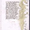 Text with red and blue initials, rubrics, map with small drawings of cities