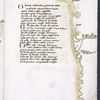 Text with red and blue initials, map with small drawings of unlabelled cities