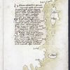 Text with red and blue initials.  Map with small drawings of unlabelled cities