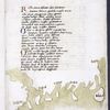 Text with red and blue initials, map with small drawings of unlabelled cities