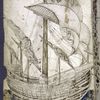 Full page drawing of tall ship