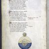 Text with red and blue initials, rubrics, one chart
