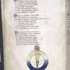 Text with red and blue initials, rubrics, one chart