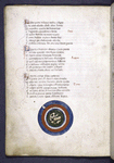 Text with red and blue initials, rubrics, one chart