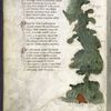 Text with red and blue initials.  Map