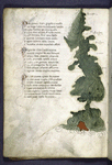 Text with red and blue initials.  Map
