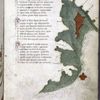 Text with red and blue initials.  Map