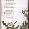 Page of text with initials and map showing Troy and Rhodes?  Note hand with cursive elements