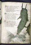 Text with red and blue initials.  Map