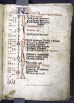 Opening page of calendar for the month of January. Note of ownership at bottom: "Conventus Ratisbonensis Carmelitarum Discalceatorum"