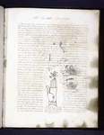 Beginning of notes by George Offor, with his reproduction of the watermark found in the older paper