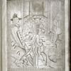 Drawing which accompanies text on 3v -- woman washes Christ's feet and dries them with her hair