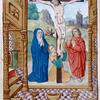 Crucifixion with the Virgin Mary, John the Evangelist and Mary Magdalene, as if seen through the open window of an elaborate architectural setting