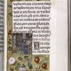 Small image of Luke working in his study; the border with strewn flowers and fruits