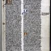 Large opening initial with miniature of Jerome and border design. 3-line blue and red initials