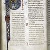 Opening of Paul to the Romans; elaborate initial with portrait of Paul