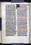 Opening of John XIII with 2-line initial.  John 13-18 are written with verses alternating red and blue