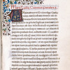 Quarter border, 3-line red initial on gold and blue field, rubric, opening of Paradoxa