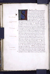 Second large initial, one-line red initials, notes in margin