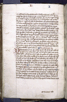 Page of text with catchword, 2-line initial with penwork