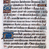 Page of text with catchword centered below the text; initials and line fillers decorated with painted gold