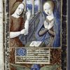 Miniature of Annunciation, with elaborate border and initials