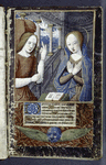 Miniature of Annunciation, with elaborate border and initials