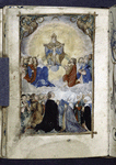 Full-page miniature of the Trinity and worshippers