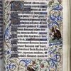 Various sizes of initials, rubrics, linefillers, full border with grotesques