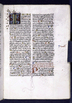 Large and small initial, placemarkers and rubrics, marginal note
