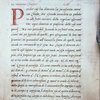 Page of text with rubric, large initial, and placemarkers