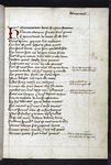 Opening of text, red initial, marginal notes