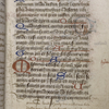 Beginning of text in main hand; initials, red underlining