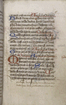 Beginning of text in main hand; initials, red underlining