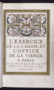 Exercice de la Sainte Messe et l'Office de la Vierge a Paris