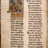 Opening of Nahum.  Initial with portrait of the prophet. Hierarchy of scripts