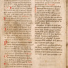 Last folio of hand 3? (may not be separate hand; see next photo for comparison).  3-line red initial, quire signature
