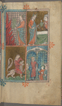 Full-page miniature with four scenes