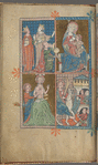 Full-page miniature with three scenes