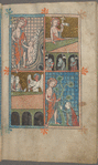 Full-page miniature with four scenes