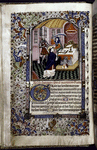 Miniature of the murder of Thomas a Becket, with border design, initials, rubrics and placemarkers.