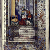Miniature of the Massacre of the Innocents, with border design, initials, rubric, placemarkers.