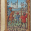 Full-page miniature of falconry, in February