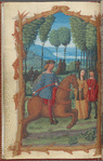 Full-page miniature of riding, in May