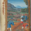 Full-page miniature of reaping, in July