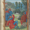 Full-page miniature of the Annunciation to the Shepherds
