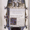 Miniature of the death of Augustine with canons kneeling around his body.  Border design, initial, rubric, rustic capitals