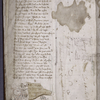 Explicit of text, with drawings in red and blue at bottom