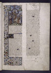 Opening of prologue to Boethius, with miniature of the Wheel of Fortune.  Hand A