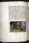 Text and miniature of Mohammed preaching